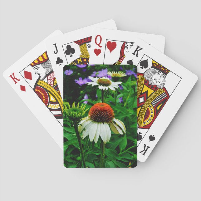 Jeu De Cartes Fleurs de cônes blanches et orange (dos)