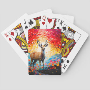 Jeu De Cartes Fleurs de coucher de soleil doré Forêt d'automne C