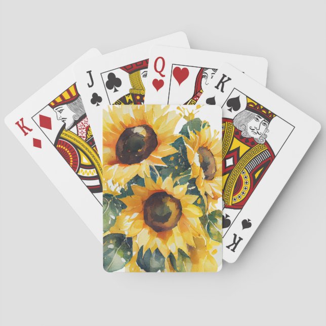 Jeu De Cartes Fleurs de couleur aquarelle (dos)