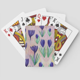 Jeu De Cartes Fleurs de crocus Aquarelle Jouer Cartes