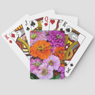 Jeu De Cartes Fleurs de dahlia orange et violet