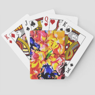 Jeu De Cartes Fleurs de fleurs Abstraites d'été exotiques