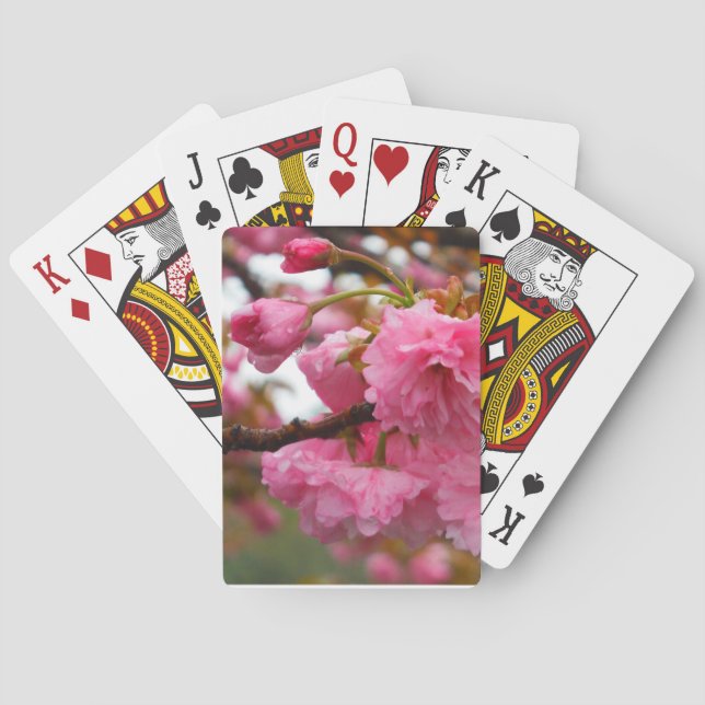 Jeu De Cartes Fleurs de fleurs de cerisier rose chaud (dos)