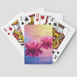 Jeu De Cartes Fleurs de Lotus Abstraites colorées
