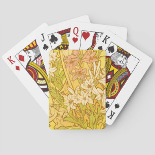Jeu De Cartes fleurs de lys Art nouveau d'Alphonse Mucha