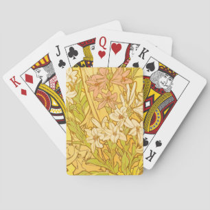 Jeu De Cartes Fleurs de lys Art nouveau d'Alphonse Mucha