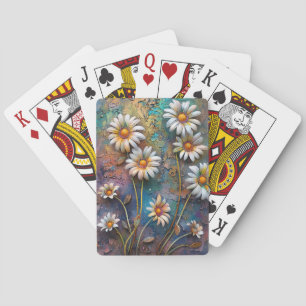 Jeu De Cartes Fleurs de marguerite Joli Fleur sauvage Floral Nat