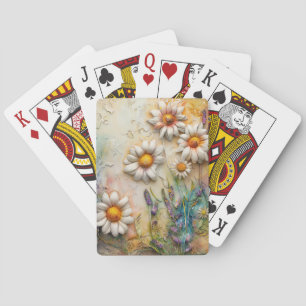 Jeu De Cartes Fleurs de marguerite Joli Fleur sauvage Floral Nat