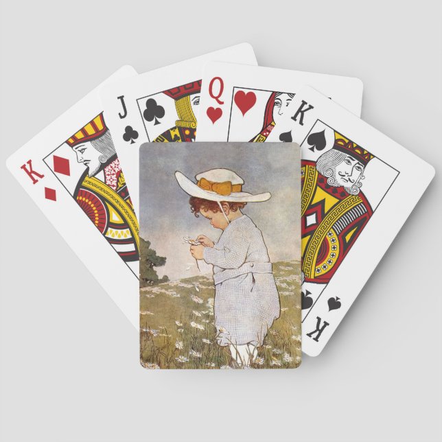 Jeu De Cartes Fleurs de marguerites de cueillette d'enfants anti (dos)