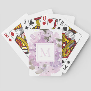 Jeu De Cartes Fleurs de monogramme aquarelle lavande pastel viol