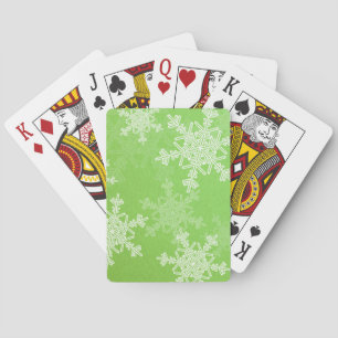 Jeu De Cartes Fleurs de neige vertes et blanches de Noël
