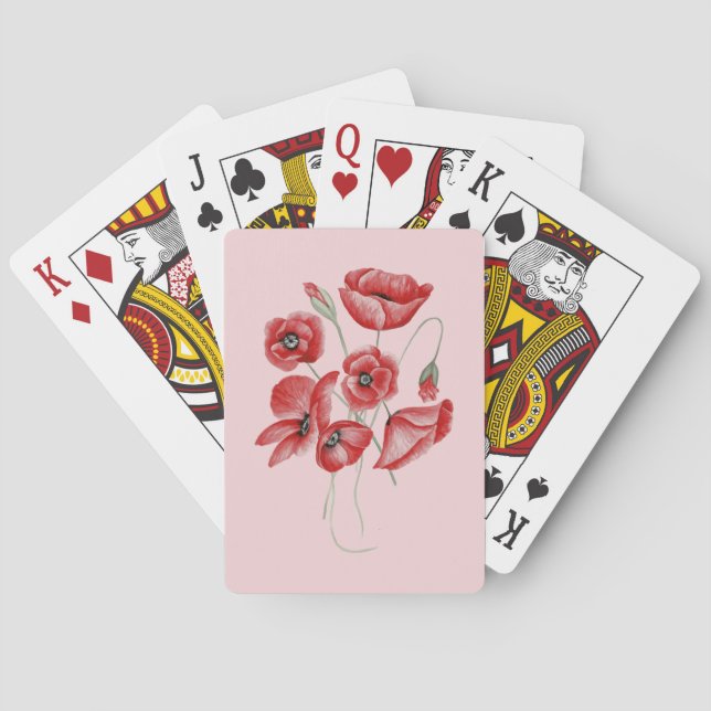 Jeu De Cartes Fleurs de pavot (dos)