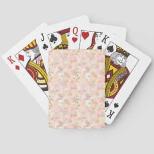 Jeu De Cartes Fleurs de pêche roses petites aquarelles abstraite