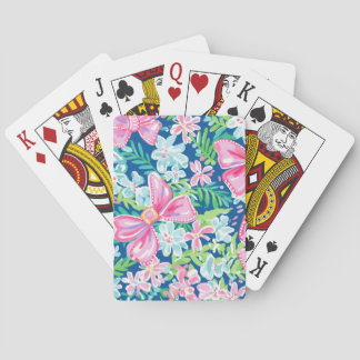 Jeu De Cartes Fleurs de Préppy Bows Tropical Blue