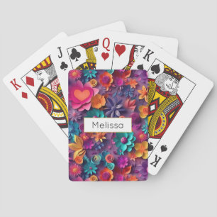 Jeu De Cartes Fleurs de printemps colorées Motif