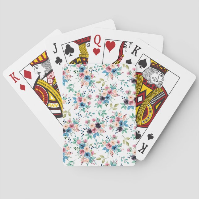 Jeu De Cartes Fleurs de printemps colorées motif (dos)