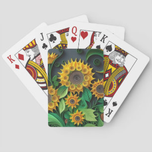 Jeu De Cartes Fleurs de soleil 3D