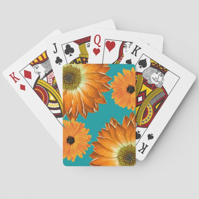Jeu De Cartes Fleurs de soleil élégantes (dos)