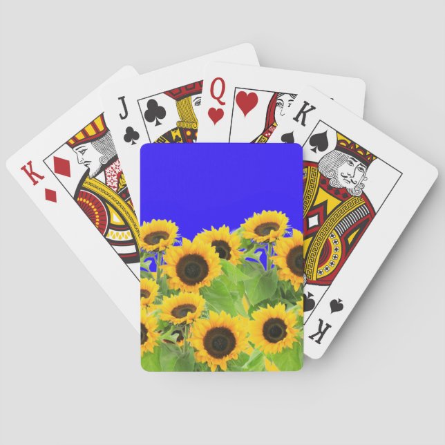 Jeu De Cartes Fleurs de soleil Jouer aux cartes Ukraine Drapeaux (dos)