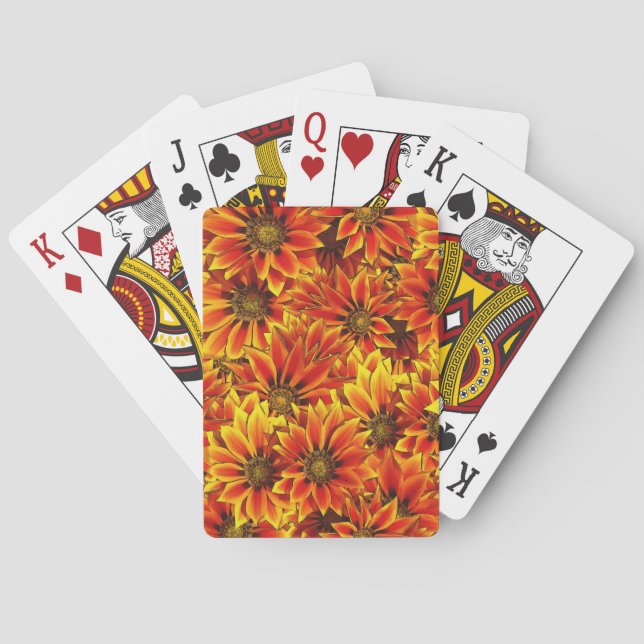 Jeu De Cartes Fleurs de soleil orange (dos)