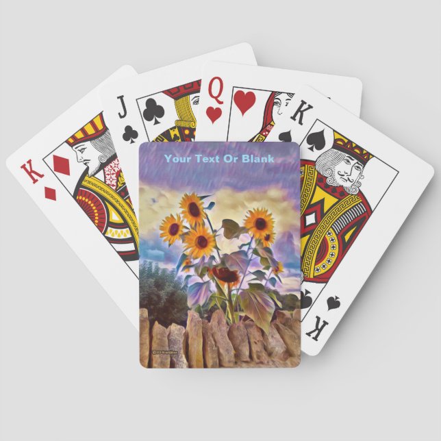 Jeu De Cartes Fleurs de soleil sur mur de roche (dos)