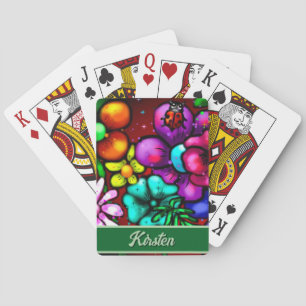 Jeu De Cartes Fleurs de style graffiti et coccinelle personnalis