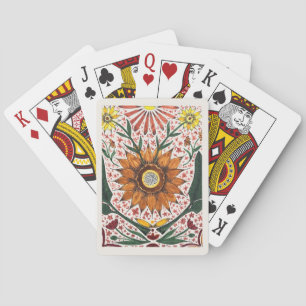 Jeu De Cartes Fleurs de tournesol symétriques peintes à la main