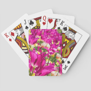 Jeu De Cartes Fleurs de tulipes à Fuchsia