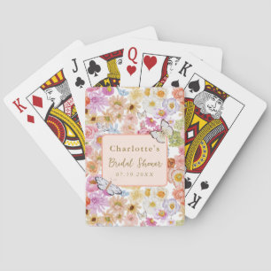 Jeu De Cartes Fleurs d'Été Papillon Mariage Personnalisé
