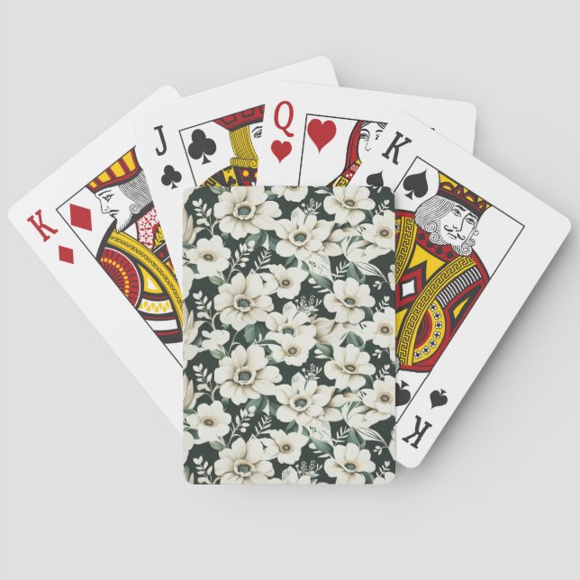 Jeu De Cartes Fleurs d'ivoire élégantes (dos)
