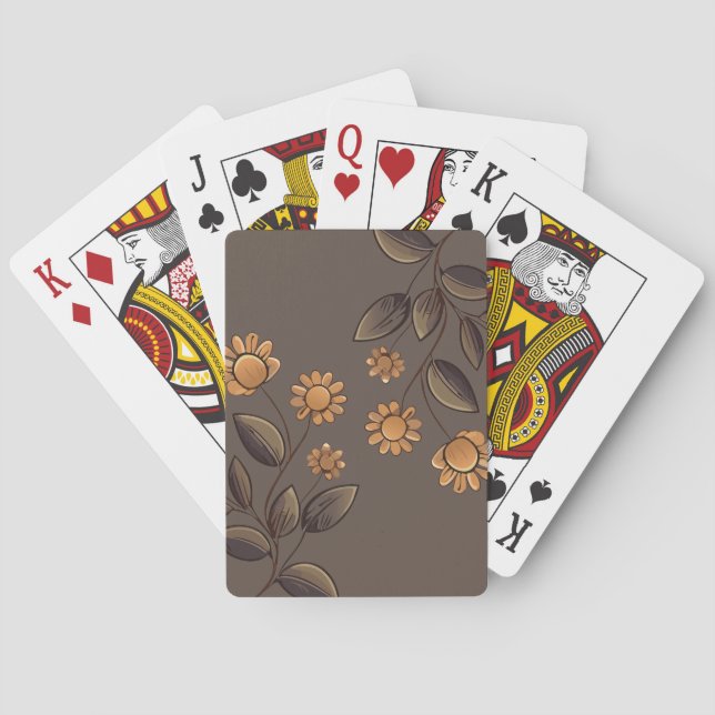 Jeu De Cartes Fleurs d'or (dos)