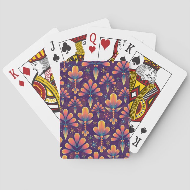 Jeu De Cartes fleurs en fleurs jouant aux cartes (dos)