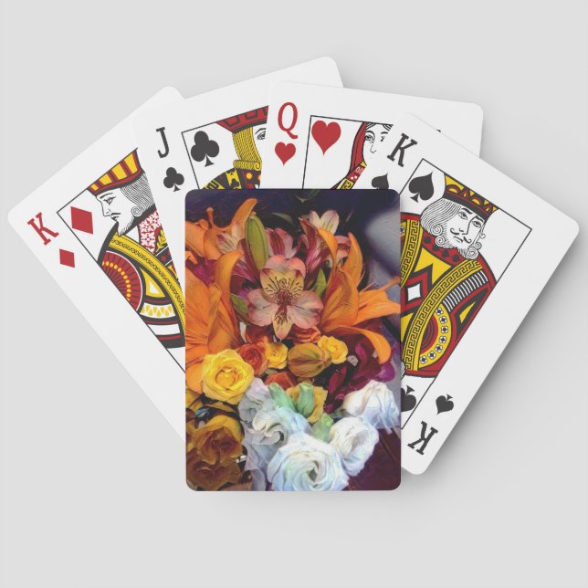Jeu De Cartes Fleurs en journée d'été (dos)