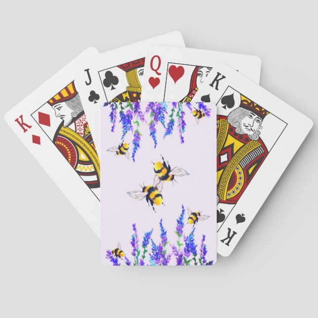 Jeu De Cartes Fleurs et abeilles volant Playing Cartes Printemps (dos)