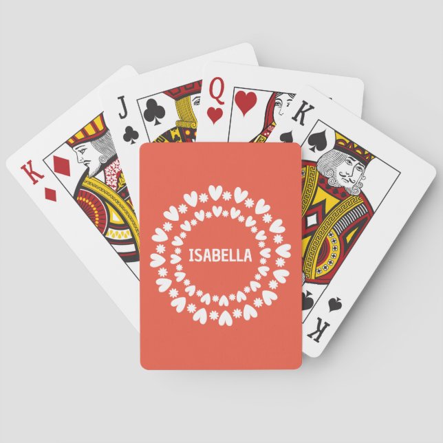 Jeu De Cartes Fleurs Et Coeurs Nom (dos)