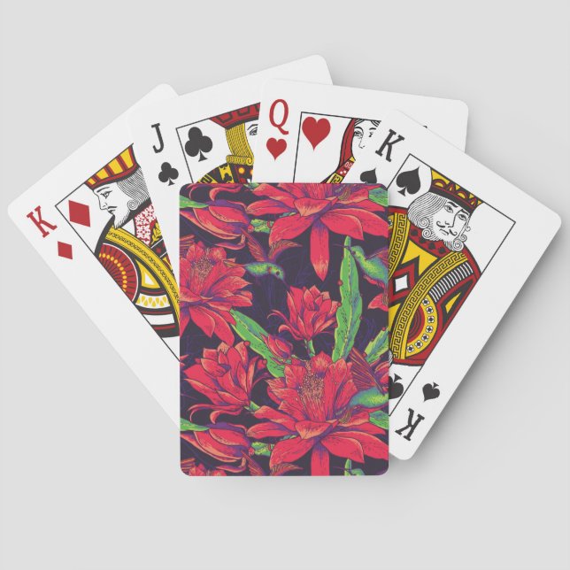 Jeu De Cartes Fleurs et colibris (dos)