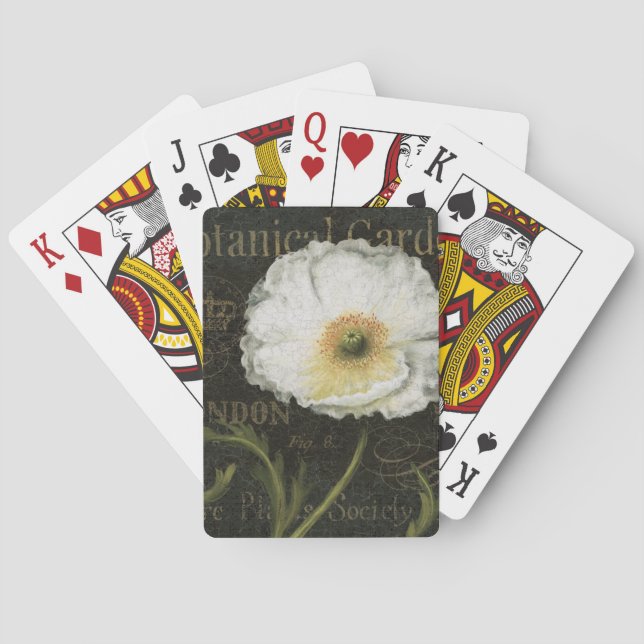 Jeu De Cartes Fleurs et feuilles blanches (dos)