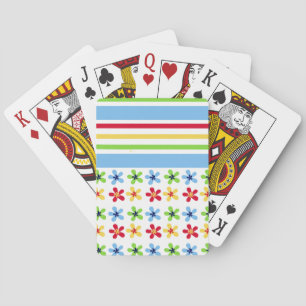 Jeu De Cartes Fleurs et rayures colorées Jouer aux cartes