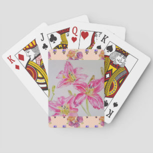 Jeu De Cartes Fleurs florales Shabby Chic rose Lily En vichy Ros