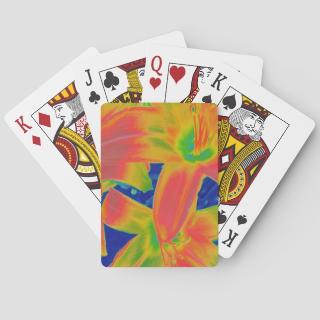 Jeu De Cartes fleurs fluorescentes (dos)