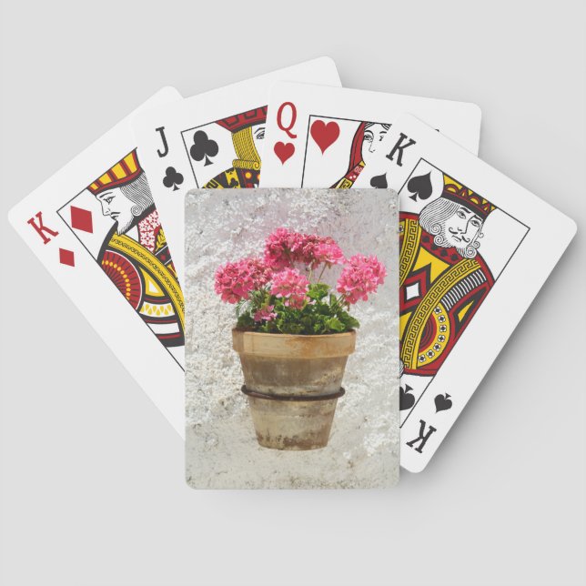 Jeu De Cartes Fleurs | Géranium en fleur en pot (dos)