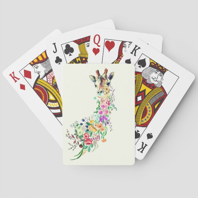 Jeu De Cartes Fleurs Giraffe Jouer Cartes (dos)