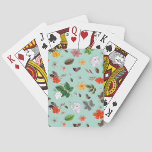 Jeu De Cartes Fleurs jaunes et roses blanches 22