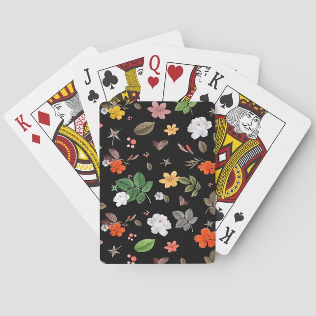 Jeu De Cartes Fleurs jaunes et roses blanches 8 (dos)