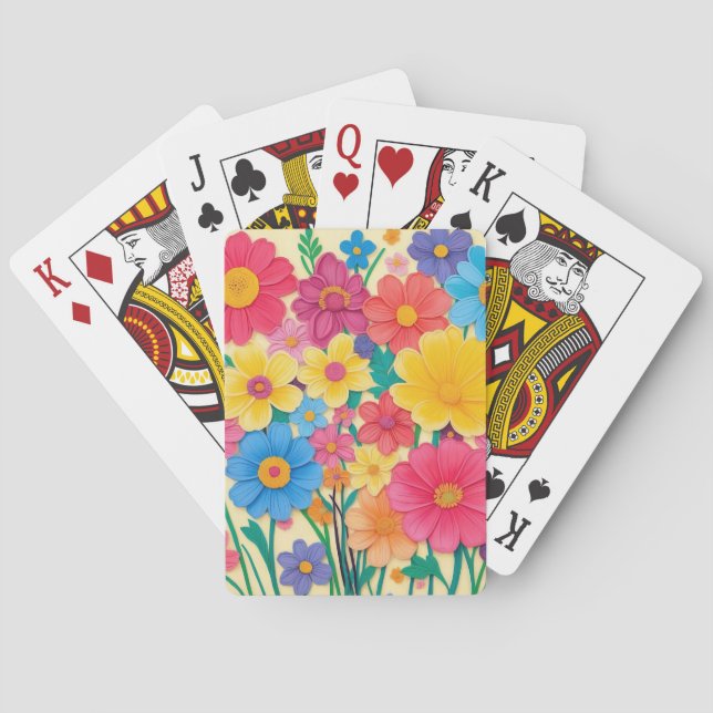 Jeu De Cartes Fleurs lumineuses en couleur complète (dos)