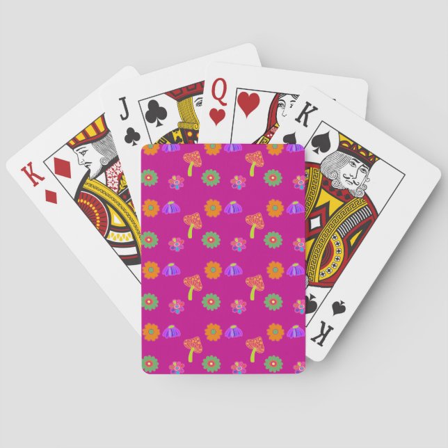 Jeu De Cartes Fleurs lumineuses et champignons (dos)