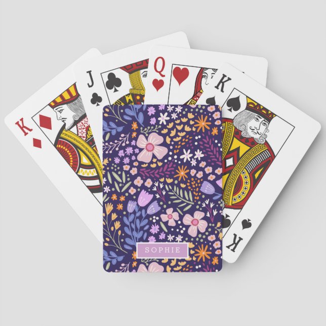Jeu De Cartes Fleurs Modernes Fleurs Sauvages Féminin Élégant St (dos)