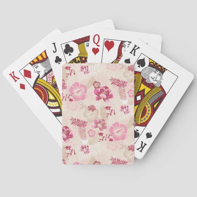 Jeu De Cartes Fleurs modernes roses mignonnes motif Haut basket (dos)