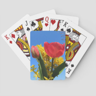 Jeu De Cartes fleurs printanières, tulipes, coloré + fleurs, ble