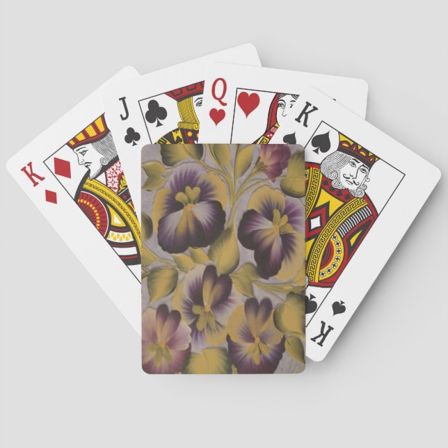JEU DE CARTES FLEURS PURPLES (dos)